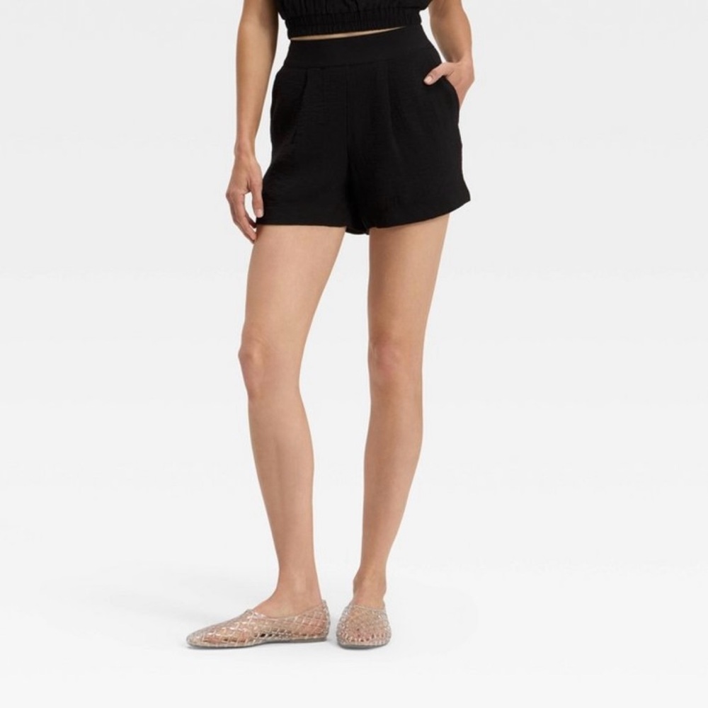 NWT a new day High Rise Gauze Shorts Black - Picture 1 of 7